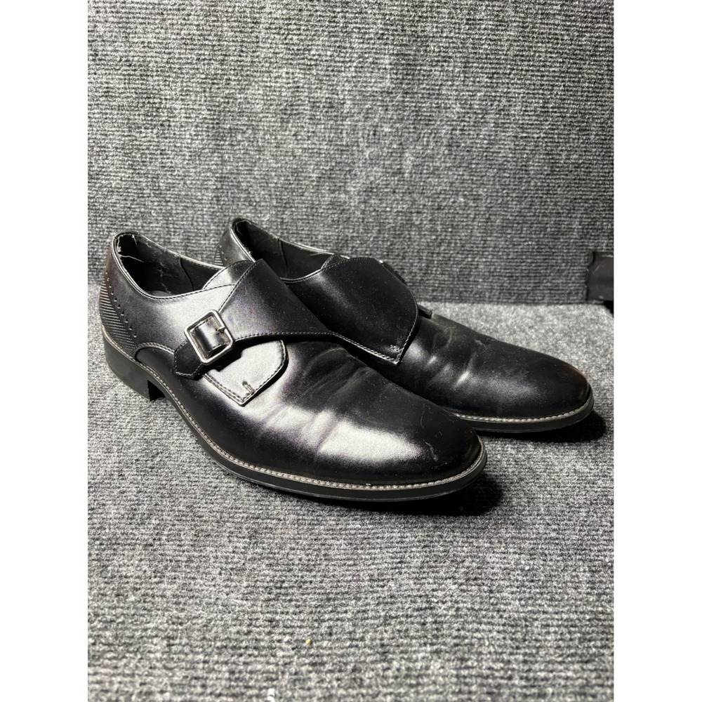 J. Ferrar Cambridge Mens Black Monk Strap Dress Shoes Memory Foam 11M 014-0119
